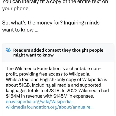 Community Notes interface example